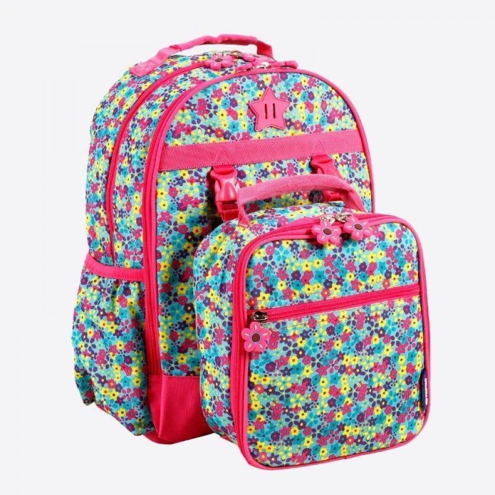 J WORLD Duet Kids Backpack Lunch Box Set Florets Maysharp